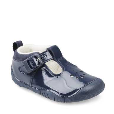 Baby Bubble, Navy blue patent girls t-bar buckle pre-walkers