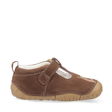 Cuddle, Brown nubuck boys t-bar buckle pre-walkers