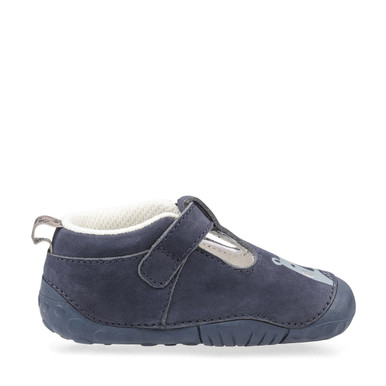 Cuddle, Navy blue nubuck boys t-bar buckle pre-walkers