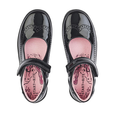 Spirit, Black patent girls rip-tape school shoes