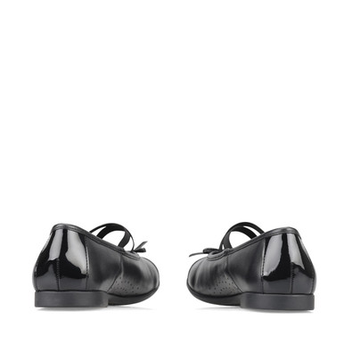 Idol, Black leather/patent girls slip-on school shoes