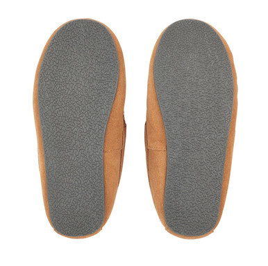 Snuggle, Tan suede dog slip-on slippers