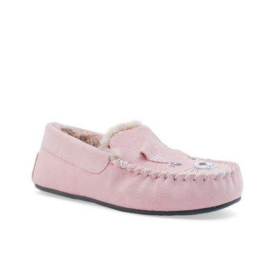 Snuggle, Pink suede bunny slip-on slippers