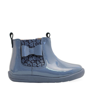 Wonderland, Dusty blue patent girls zip-up boots
