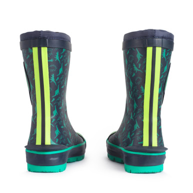 Big Puddle, Navy dino water resistant wellies