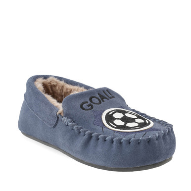 Snuggle, Blue suede football slip-on slippers