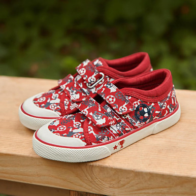 Kickabout, Red football boys rip-tape canvas shoes