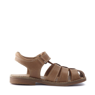 Pier, Tan leather rip-tape sandals