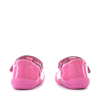 Sparkle, Rose pink glitter patent girls rip-tape first walking shoes