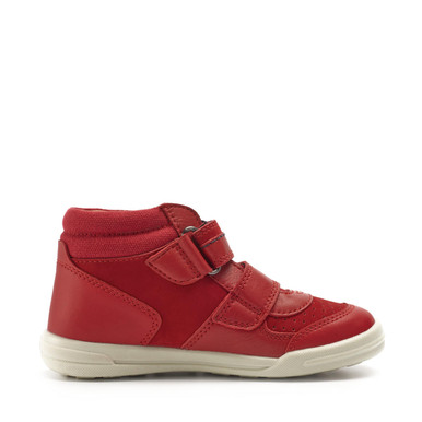 Frisbee, Red leather/nubuck boys rip-tape ankle boot shoes