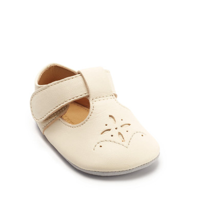 Rhyme, Cream leather baby T-bar pre-walking pram shoes