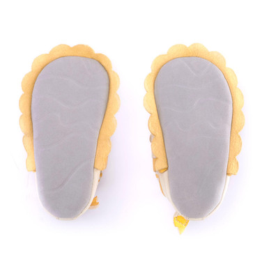 Fable, Cream/yellow leather lion baby pram shoes