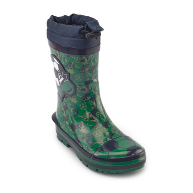 Little Puddle, Green football boys waterproof wellies