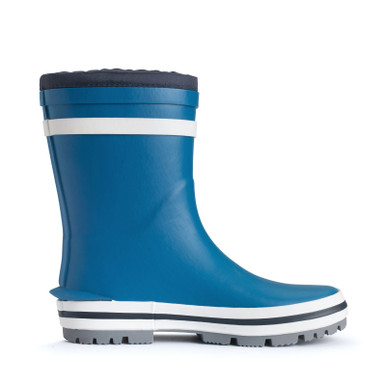 Little Puddle, Blue slip on waterproof wellies