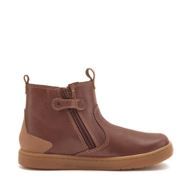 Energy, Tan leather casual  zip-up ankle boots