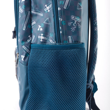 Bundle, Blue coated fabric/gaming print school backpack