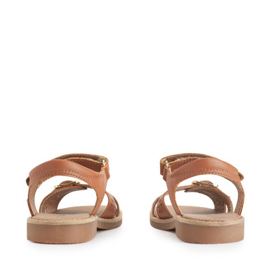 Holiday, Tan leather girls rip-tape sandals