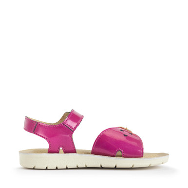 Enchant, Berry glitter patent girls buckle sandals