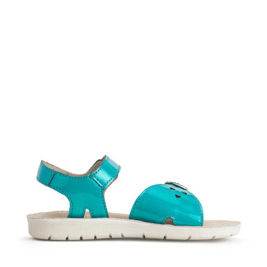 Enchant, Teal glitter patent girls buckle sandals