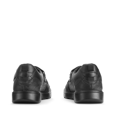 Mission, Black leather boys rip-tape school shoes