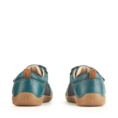 Maze, Teal leather/canvas casual rip-tape first walking shoes