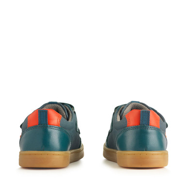Enigma, Teal leather casual rip-tape pre-school shoes