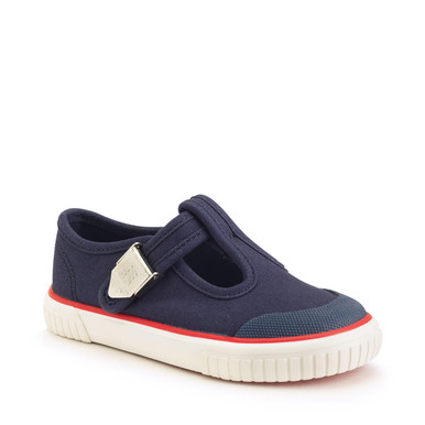 Anchor, Navy blue t-bar buckle canvas shoes
