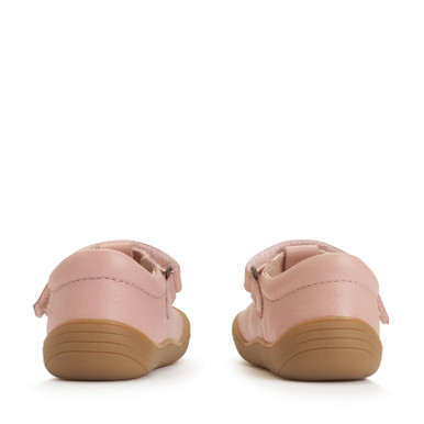 Start-Rite Shoes Charms, Dusky Pink Leather Girls Riptape First Walking Shoes