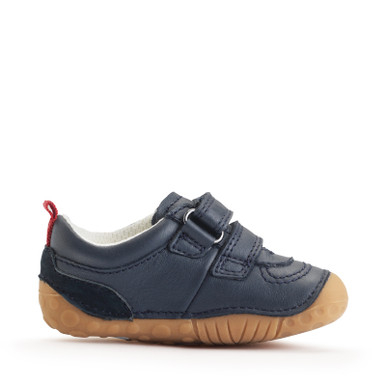 Start-Rite Shoes Zap, Navy Blue Leather Rip-tape Pre-walking Baby Shoes