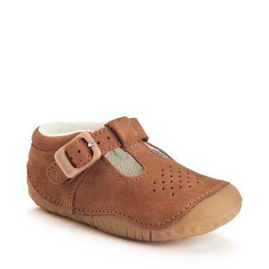 Image of Baby Jack, Tan nubuck boys t-bar buckle pre-walkers