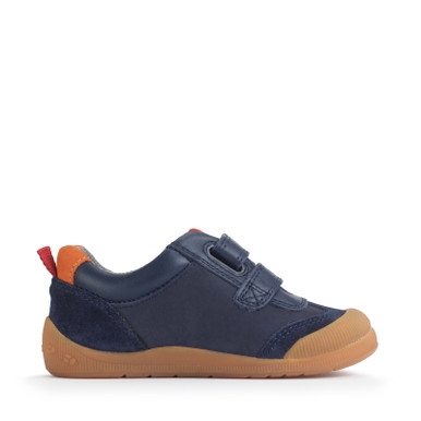 Start-Rite Shoes Tickle Star, Navy Leather Rip-tape Pre-school Casual Shoes