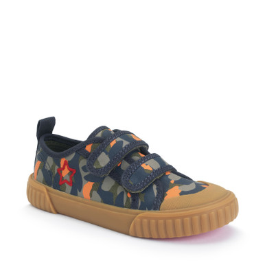 Start-Rite Shoes Tide, Khaki Camo Kids Closed Rip-tape Canvas Shoes