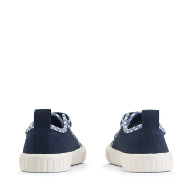 Start-Rite Shoes Tide, Navy Strawberry Canvas Kids Closed Rip-tape Canvas Shoes