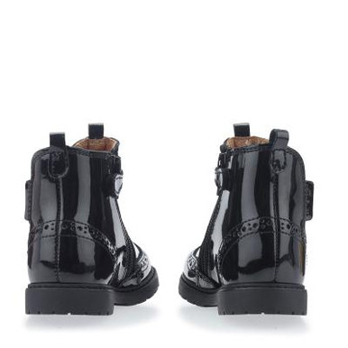 Start-Rite Shoes Chelsea, Black Patent Girls Zip-up Ankle Boots