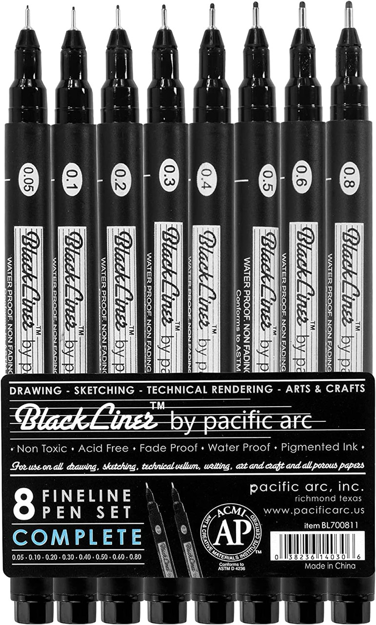 Blackliner Fine Line Drawing Pen, Set of 4 - Draw