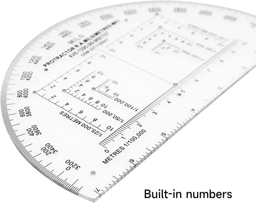 Military Semicircle Map Protractor 6