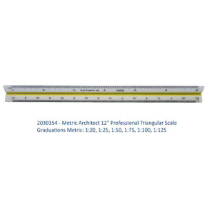 12" Professional Triangular Scale for Metric Mechanical Engineering/Architects 2030354 - AlfaPlanhold Canada