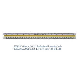 Triangular Scale 12" Professional  Metric ISO Engineers 2030357 - AlfaPlanhold Canada