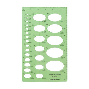Isometric Ellipse Template with 27 ellipses, 1/8" to 2"  Size 6.63" x 11.25" PT-527 - AlfaPlanhold Canada Isometric Ellipse Template with 27 ellipses, 1/8" to 2"  Size 6.63" x 11.25" PT-527 - AlfaPlanhold Canada