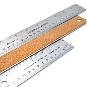 Stainless Steel Ruler with Cork Backing Metric/Imperial 12" - AlfaPlanhold.Com Stainless Steel Ruler with Cork Backing Metric/Imperial 12" - AlfaPlanhold.Com
