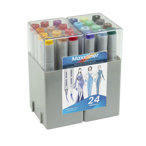 Maxxliner Alcohol Based Dual Tip Marker Pen set of 24 MX-S24B - AlfaPlanhold.Com Maxxliner Alcohol Based Dual Tip Marker Pen set of 24 MX-S24B - AlfaPlanhold.Com