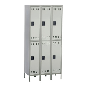 Safco Metal Locker Double Tier 3 Column in Gray 5526GR - AlfaPlanhold Canada Safco Metal Locker Double Tier 3 Column in Gray 5526GR - AlfaPlanhold Canada