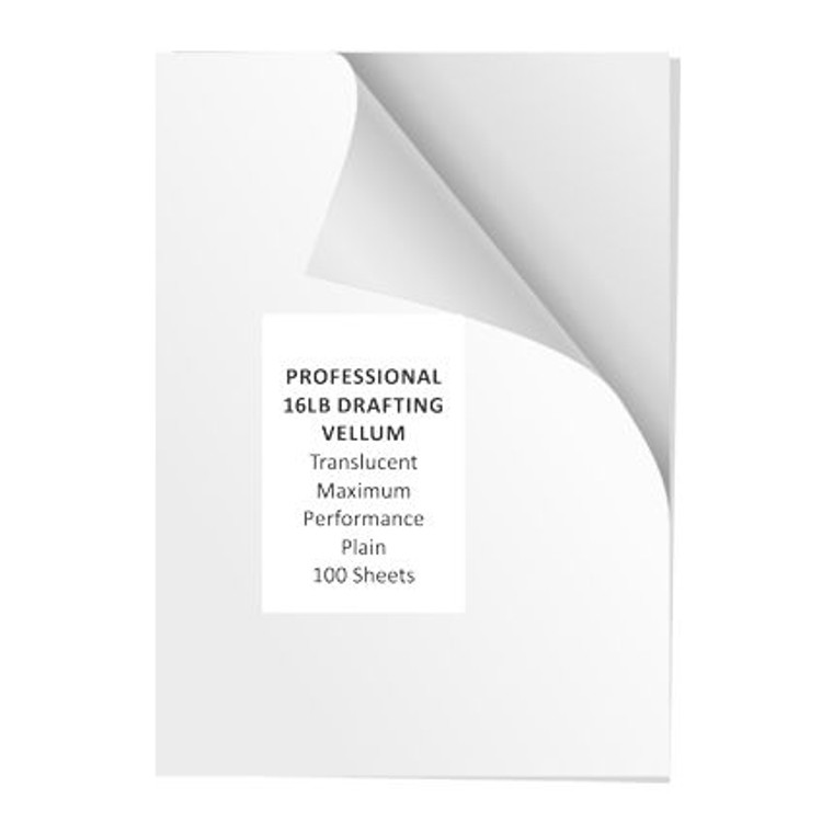 Professional Drafting 16lb Vellum 11" x 17" Pack of 100 Sheets 10201516 - AlfaPlanhold.Com