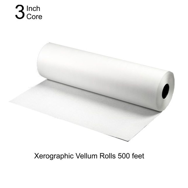 20 lb. Xerographic Vellum – 36″ x 500′ Roll 1 roll per box - AlfaPlanhold Canada