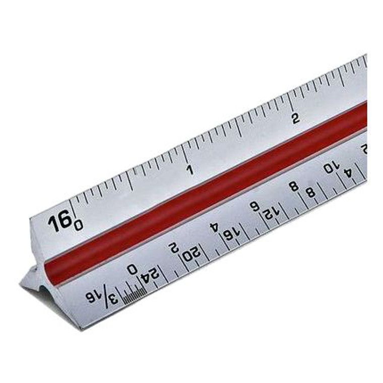 Architects Plastic 12" Professional Triangular Scale Imperial C35A - AlfaPlanhold.Com