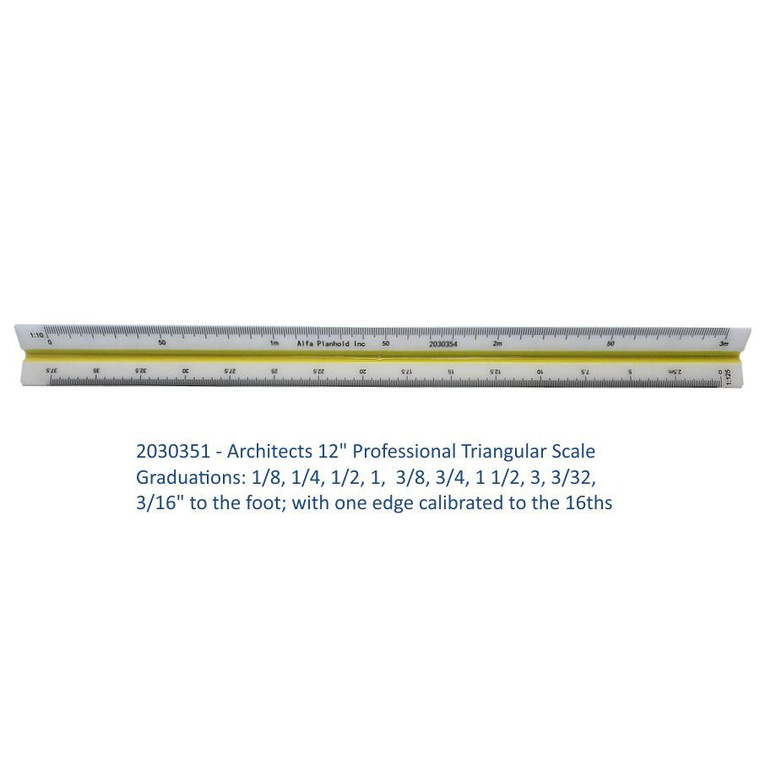 12" Professional Architect Imperial Triangular Scale 2030351 - AlfaPlanhold Canada