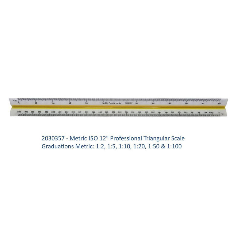 12" Professional Triangular Scale Metric ISO Engineers 2030357 - AlfaPlanhold Canada