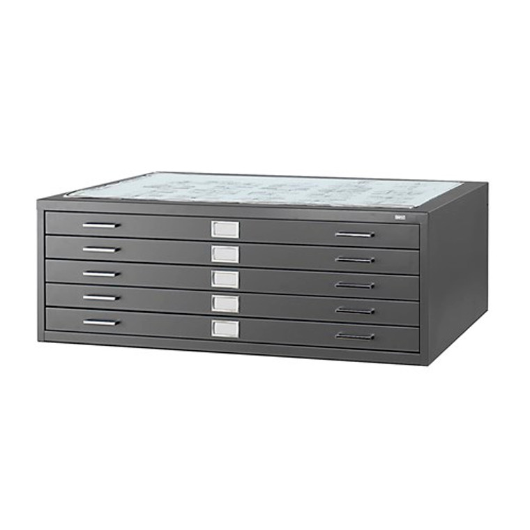 Safco 5-Drawer Steel Flat File Black for 36" x 48" Documents 4998 - AlfaPlanhold.Com