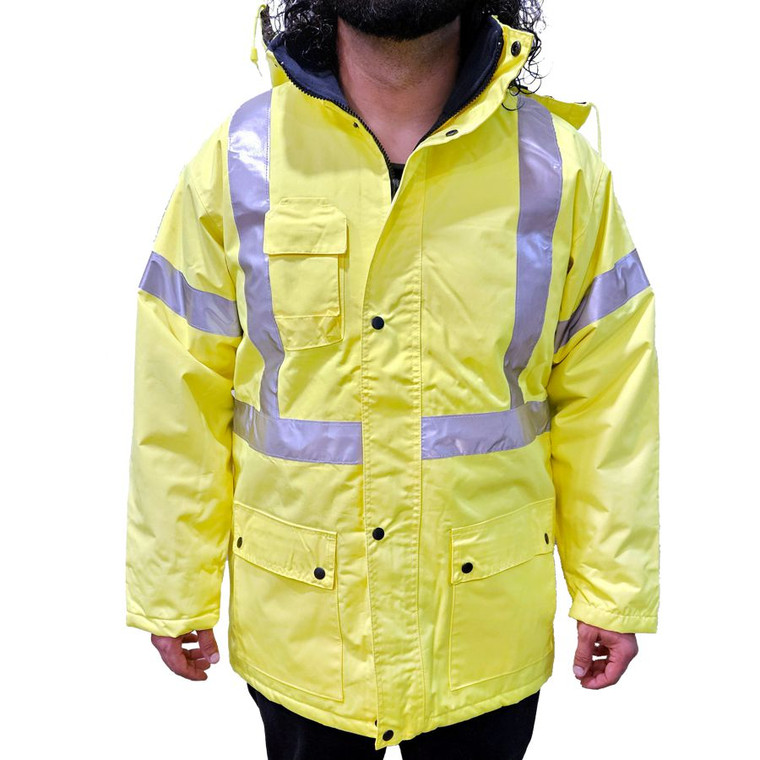 High Visibility Winter Parka Jacket Front  - AlfaPlanhold Canada