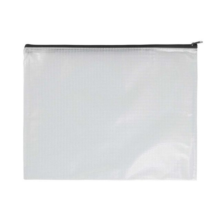 Clear Vinyl Bag Mesh Reinforced Zippered 14" x 19" FB-1419 - AlfaPlanhold.Com